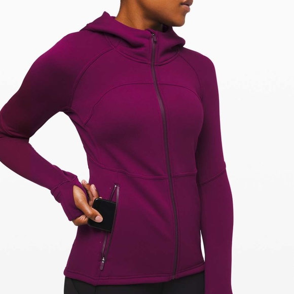 Lululemon Fleece Flurry Zip Up Hoodie Jacket Sweater Plum Marvel - Sz 8 - Picture 15 of 16